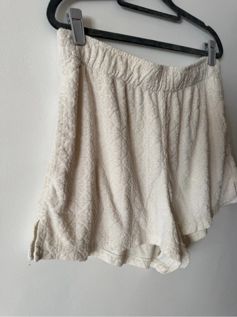 Madewell terry towel Quilted Cream Drawstring Waist Shorts